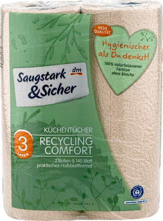 Reciklirani 3-slojni kuhinjski ubrusi Saugstark&Sicher