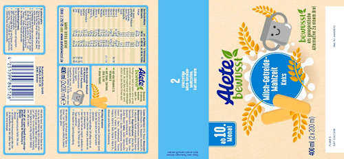 Trinkmahlzeit Milch-Getreide Keks ab dem 10. Monat Alete bewusst