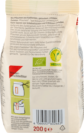 Kalifornische Pflaumen entsteint dmBio