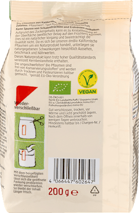 Kalifornische Pflaumen entsteint dmBio