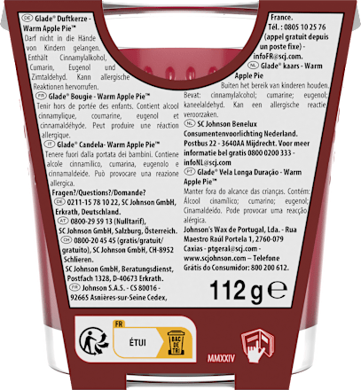 Duftkerze im Glas Warm Apple Pie glade