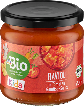 Kinderteller Ravioli Tomate, Gemüse, ab 3 Jahren dmBio