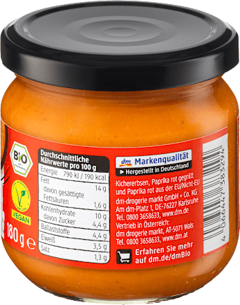 Brotaufstrich Hummus gegrille Paprika dmBio