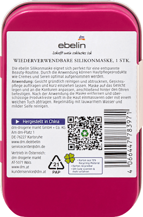 Gesichtsmaske Silikon wiederverwendbar ebelin
