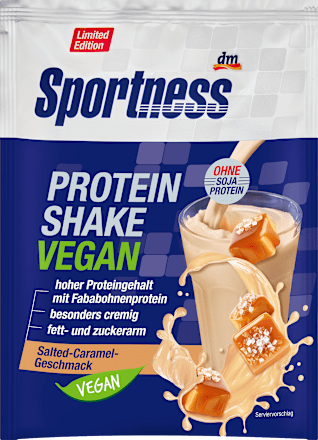 Proteinpulver, Protein Shake Vegan Salted Caramel Geschmack Sportness