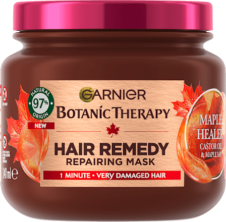 HAIR REMEDY MAPLE HEALER CASTOR OIL & MAPLE SAP REPAIRING maska za veoma oštećenu kosu GARNIER BOTANIC THERAPY