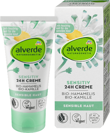 Cremă de față cu hamamelis 24h sensitive alverde NATURKOSMETIK