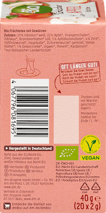Früchtetee Türkischer Apfel (20x2g) dmBio