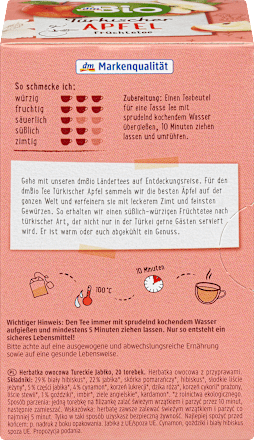 Früchtetee Türkischer Apfel (20x2g) dmBio