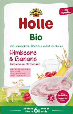 Milchbrei Ziege Bio Himbeere und Banane ab 6 Monaten Holle