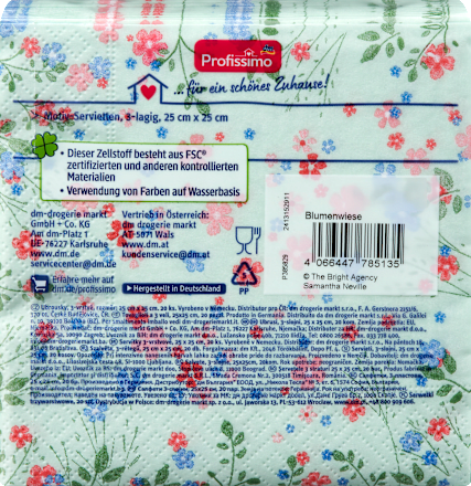 Cocktailserviette Blumenwiese (25 x 25 cm) Profissimo