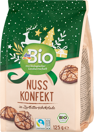 Nusskonfekt in Zartbitterschokolade dmBio