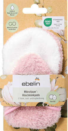 Микрофибърни тампони за сваляне на грим, различни цветове/мотиви ebelin