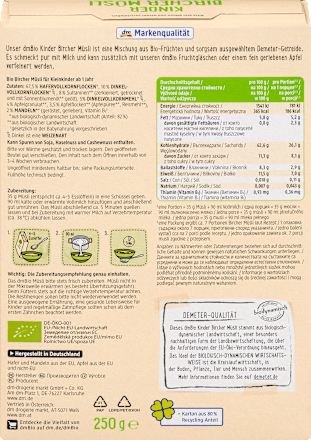 Kindermüsli Bircher ab 1 Jahr dmBio