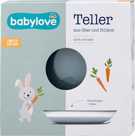 Teller aus Glas und Silikon babylove