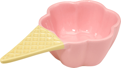 Eisschale aus Keramik, rosa/gelb (4,8x17 cm) dm home