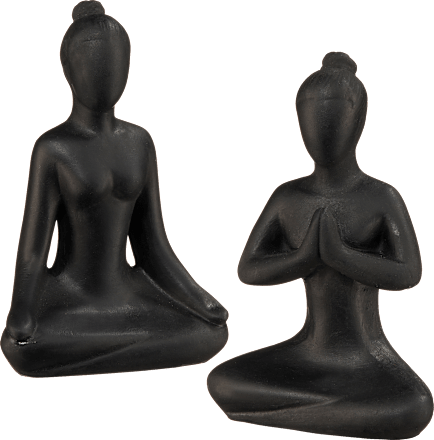 Poly-Yogafrau, schwarz (10 cm) Dekorieren & Einrichten