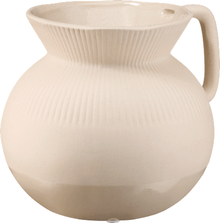 Vase aus Porzellan mit Griff, offwhite (17x17x16 cm) Dekorieren & Einrichten