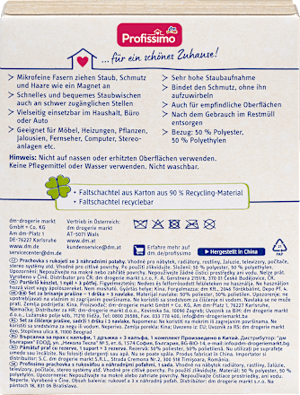 Prachovka s rukoväťou a náhradnými poťahmi Profissimo