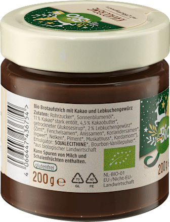 Kakaocreme mit Lebkuchengewürz dmBio