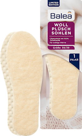 Einlegesohlen Woll Plüsch, Gr. 38-39 (1 Paar) Balea