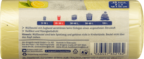 Müllbeutel 20 l mit Zugband & Zitrusduft Profissimo