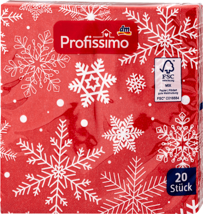 Troslojne salvete - motiv: pahulje, 33x33cm Profissimo