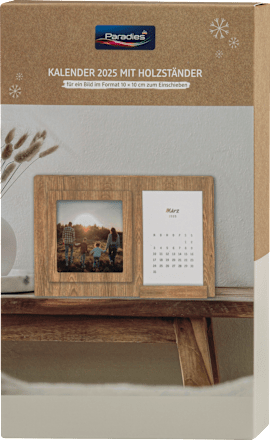 Kalender im Holzständer Paradies