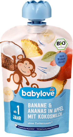 Quetschie Banane & Ananas in Apfel mit Kokosmilch ab 1 Jahr babylove