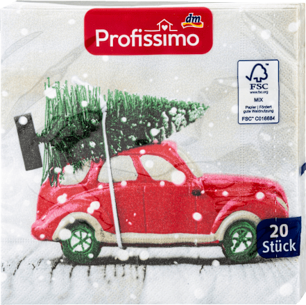 Servietten Weihnachtsauto (33x33 cm) Profissimo