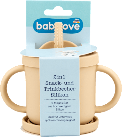 Snack- und Trinkbecher Silikon 2in1 sortiert babylove