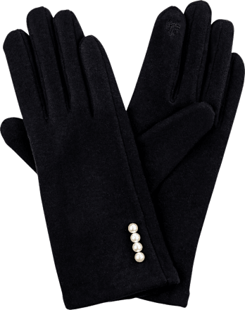 Handschuhe mit Perlen schwarz (1 Paar) keine Marke