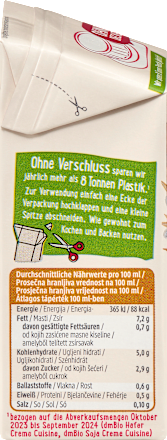 Hafercreme Cuisine dmBio