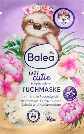 Textilná pleťová maska Lazy cutie s potlačou lemura Balea