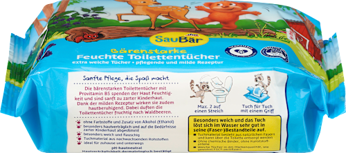 Feuchte Toilettentücher Bärenstark (2x60 Stück) SauBär