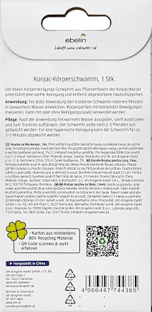 Körperschwamm Konjac Beauty Eve Routine  ebelin