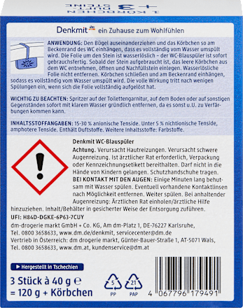 WC-öblítő rúd kék vízszínezővel + kosár Denkmit