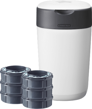 Windeleimer Twist & Click Sangenic + 6 Nachfüllkassetten weiß Tommee Tippee