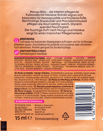 MANGO Bliss maska za stopala - mango i hibiskus Balea