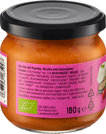 Gemüseaufstrich Ajvar Creme-Dip dmBio