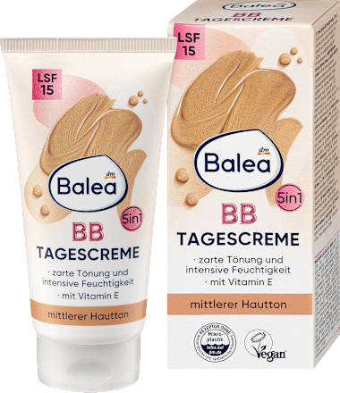 denní BB krém 5 v 1 SPF15, středně tmavý tón pleti Balea