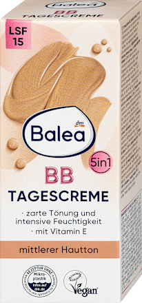denní BB krém 5 v 1 SPF15, středně tmavý tón pleti Balea