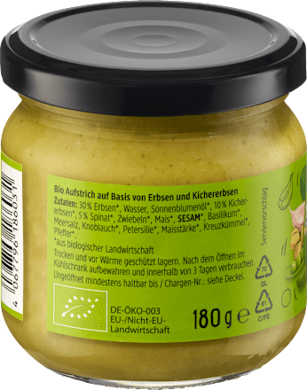 Brotaufstrich Erbsen Hummus dmBio
