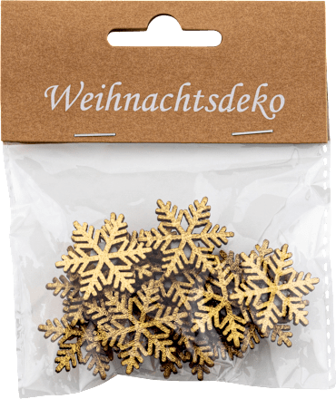 Weihnachtsdeko Holzstreu in Schneeflockenoptik KUWOPA