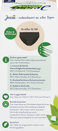 Periodenunterwäsche Slip Spitze nature schwarz Gr. S Jessa