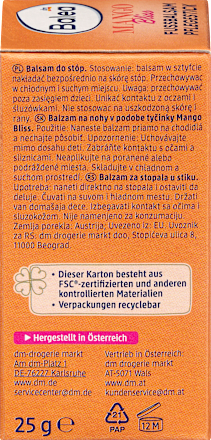 Balzam za nego stopal v stiku MANGO Bliss Balea