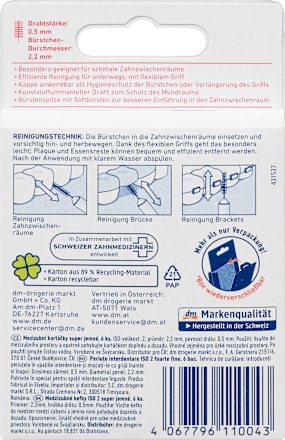 Interdentalne četkice s drškom ISO 2 – super tanke Ø 2,2 mm Dontodent
