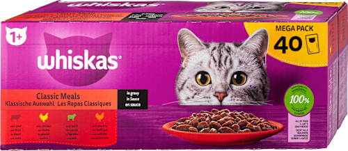 Nassfutter Katze 1+ Klassische Auswahl Mega Pack Whiskas