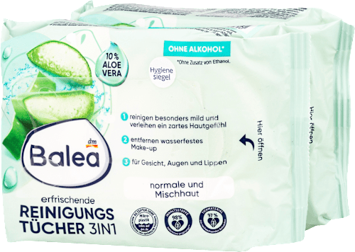 Abschminktücher 3in1 mit Aloe Vera Balea
