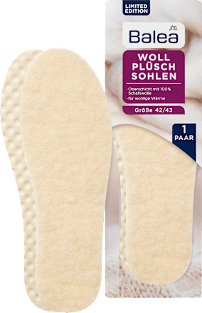 Einlegesohlen Woll Plüsch, Gr. 42-43 (1 Paar) Balea